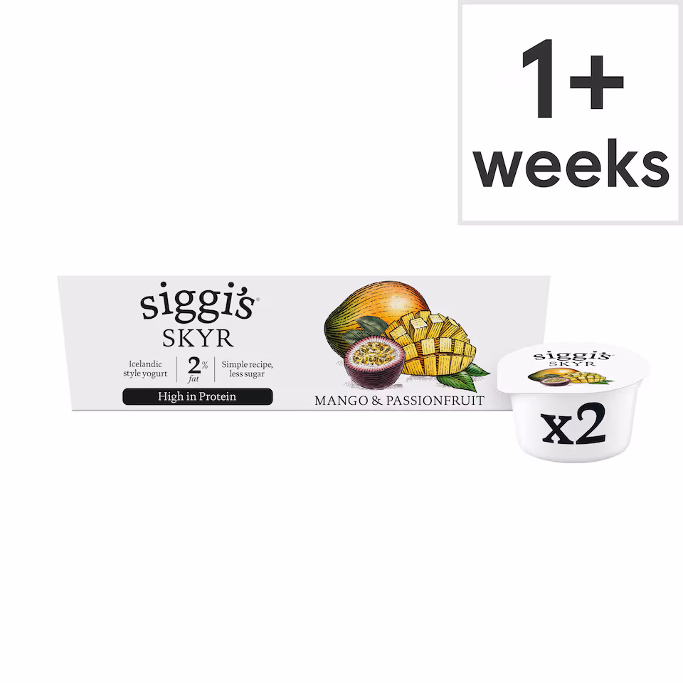 siggi's skyr 2% fat Icelandic style Mango Passionfruit Yogurt 2 x 140g