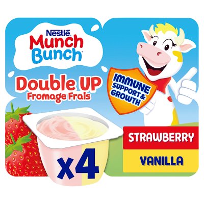 Munch Bunch Double Up Fromage Frais Strawberry & Vanilla Kids Yogurts