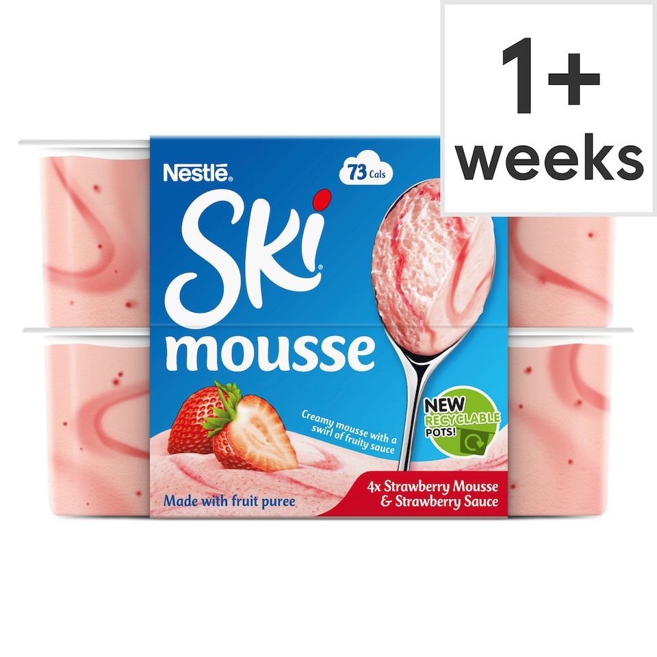 Ski Strawberry Mousse 4 X60g