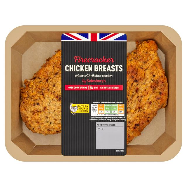 Sainsbury's Breaded Firecracker British Fresh Chicken Breast x2 350g