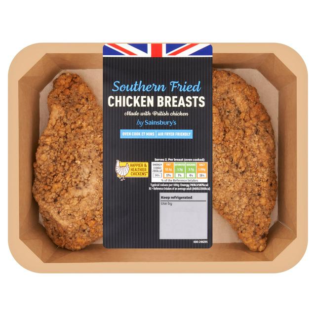 Sainsburys Southern fried Fresh British Chicken breast fillet x2 315g