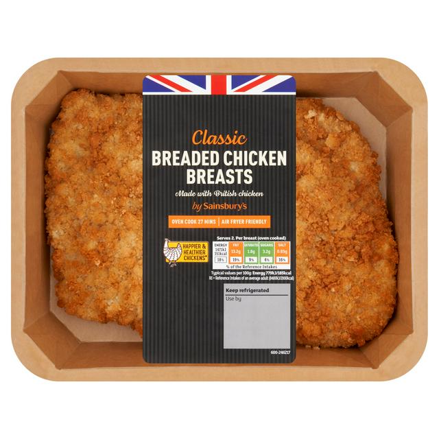 Sainsbury's Breaded Fresh British Chicken Breast Fillets x2 350g
