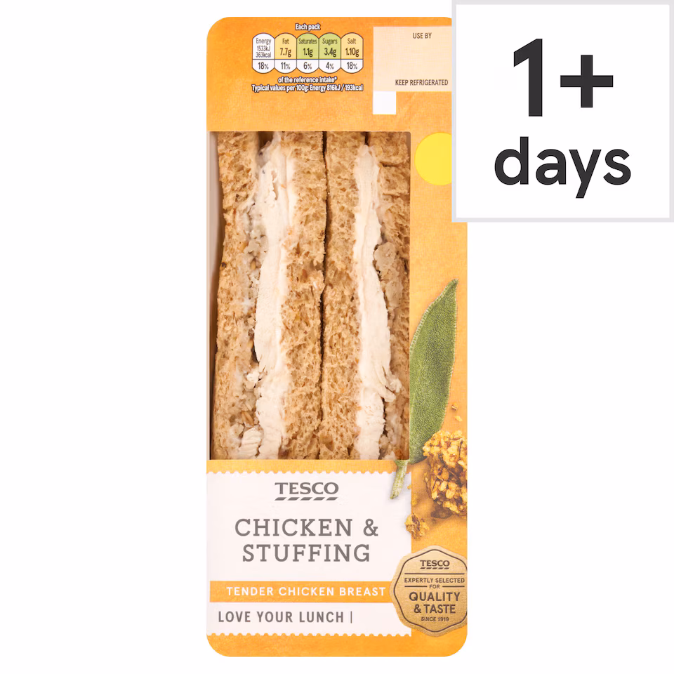 Tesco Chicken & Stuffing Sandwich