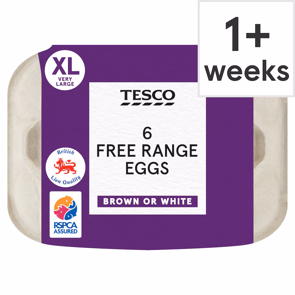 Tesco Free Range Eggs Very Large 6 Pack