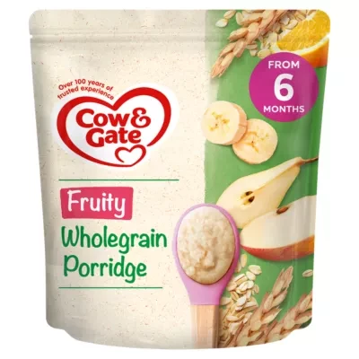 Cow & Gate Fruity Wholegrain Porridge Baby Cereal, 6+ Months, 125 g