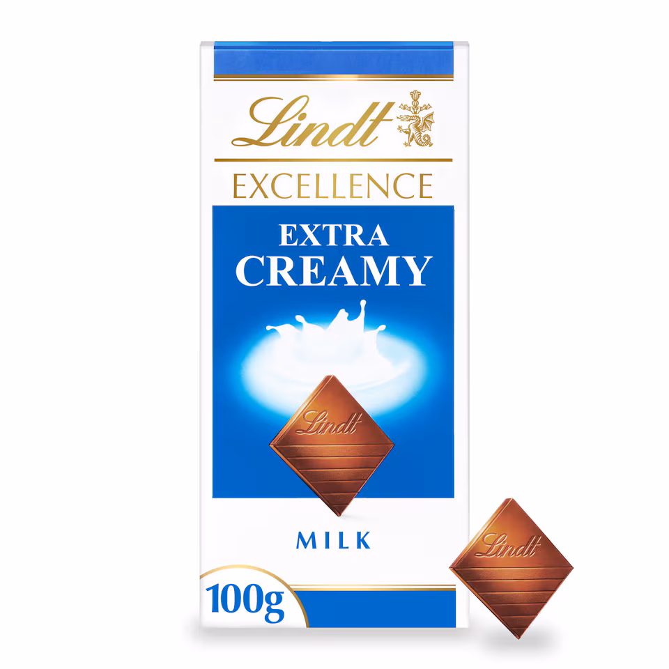 Lindt Excellence Extra Creamy Milk Chocolate Bar 100G