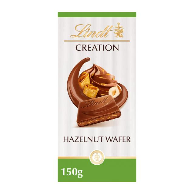 Lindt Creation Milk Hazelnut Wafer Chocolate Bar 150g