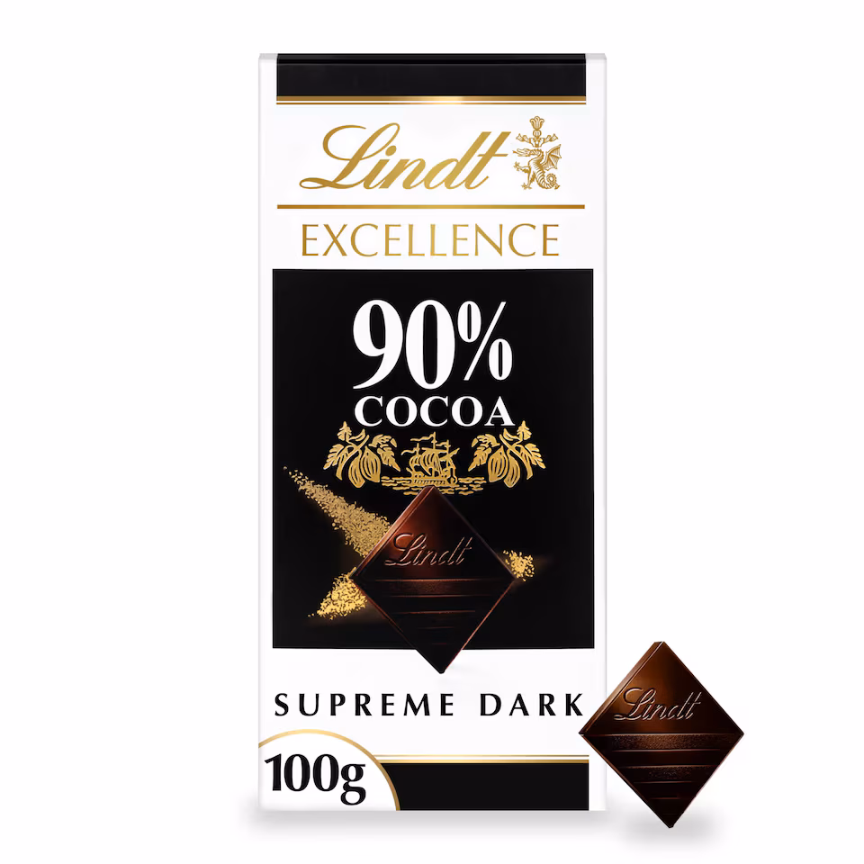 Lindt Excellence Dark 90% Cocoa Chocolate Bar 100G