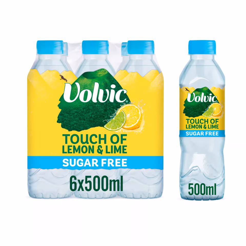 Volvic Touch of Lemon & Lime Sugar Free Flavoured Water 6 x 500ml