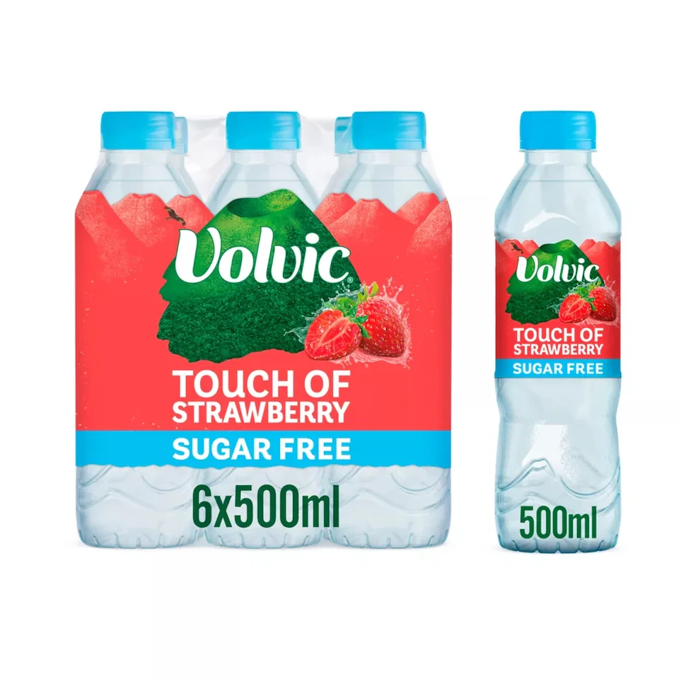 Volvic Touch of Strawberry Sugar Free Flavoured Water 6x500ml