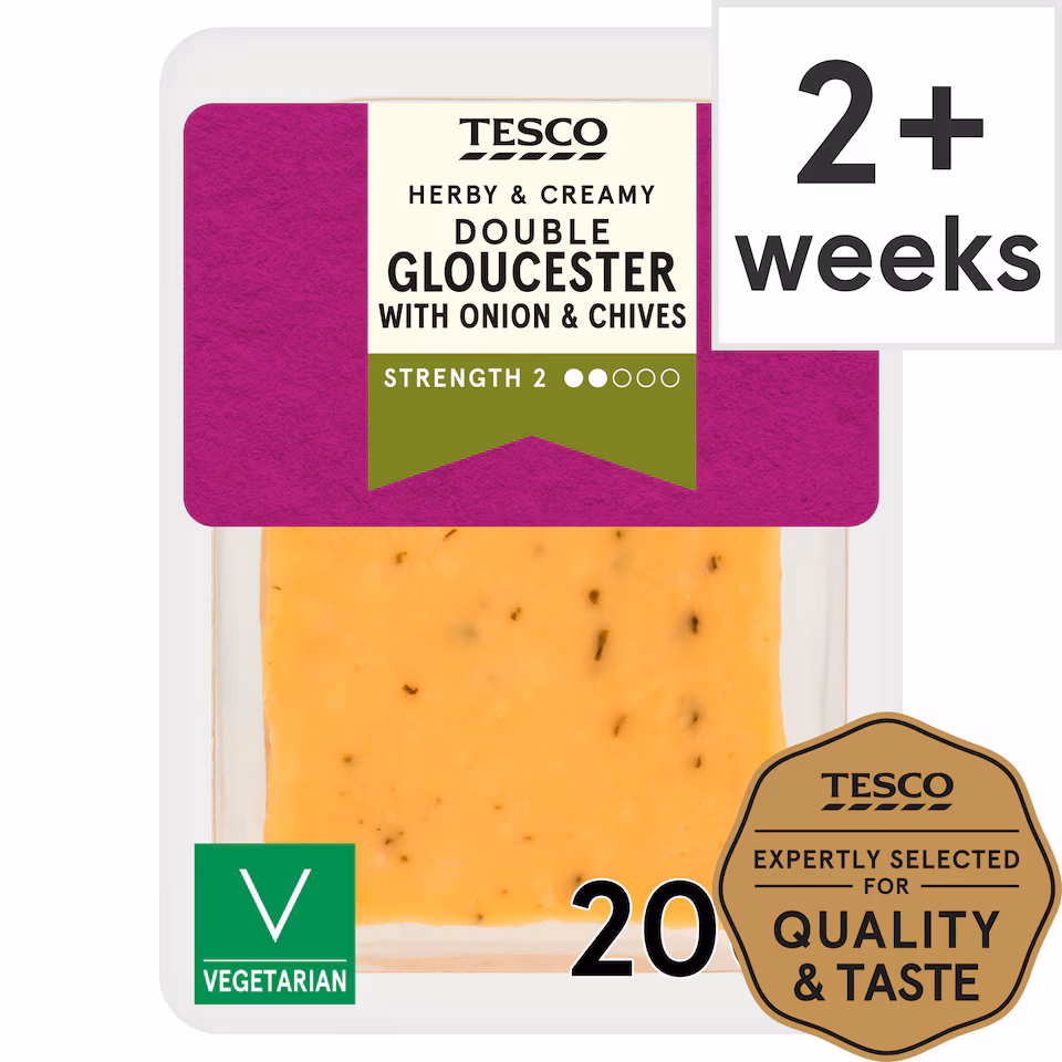 Tesco Double Gloucester Onion & Chives 200G