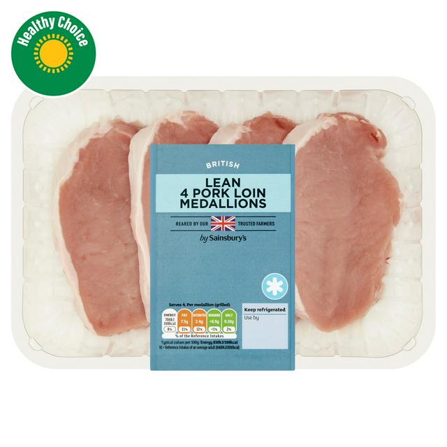 Sainsbury's British Pork Loin Medallions x4 400g