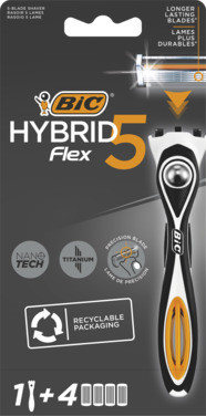 Bic Hybrid 5 Flex Barberhøvler For Menn