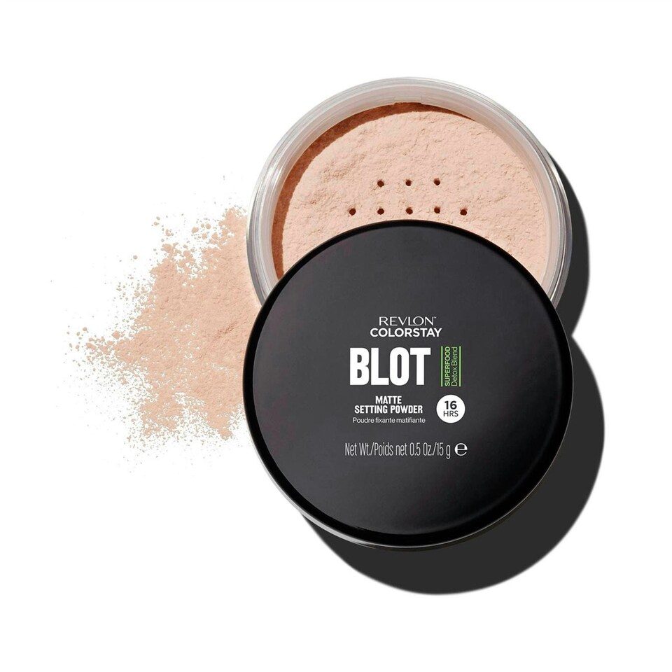 Revlon ColorStay Blot Matte Setting Powder Superfood Detox Blend Matte Finish Lasts up to 16H for Flawless Finish  Translucent, 15g | Cream | 1