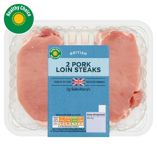Sainsbury's British Pork Loin Steaks x2 240g