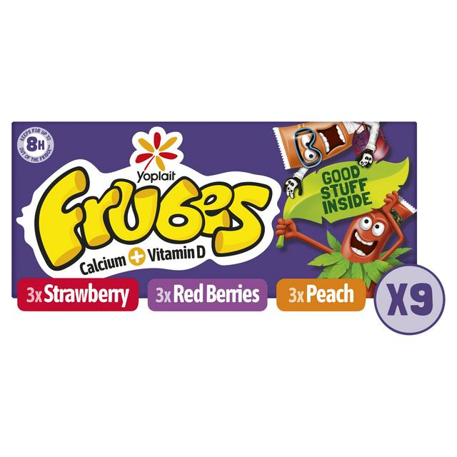 Frubes Kids Strawberry, Red Berry & Peach Yoghurt Tubes 9x37g