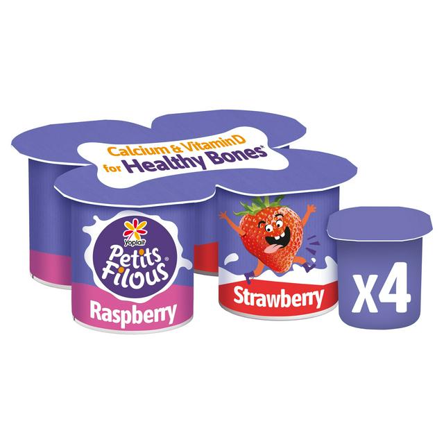 Petits Filous Kids Strawberry & Raspberry Yoghurt 4x85g