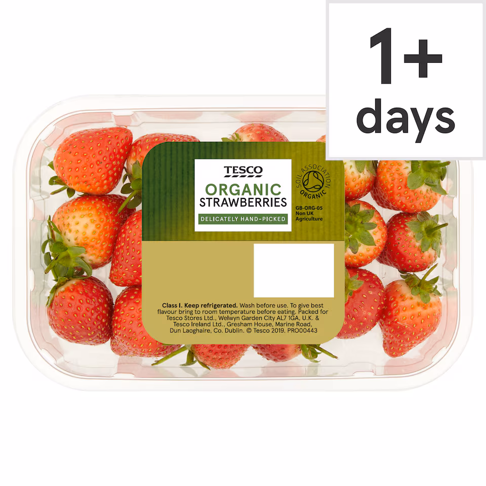 Tesco Organic Strawberries 300G