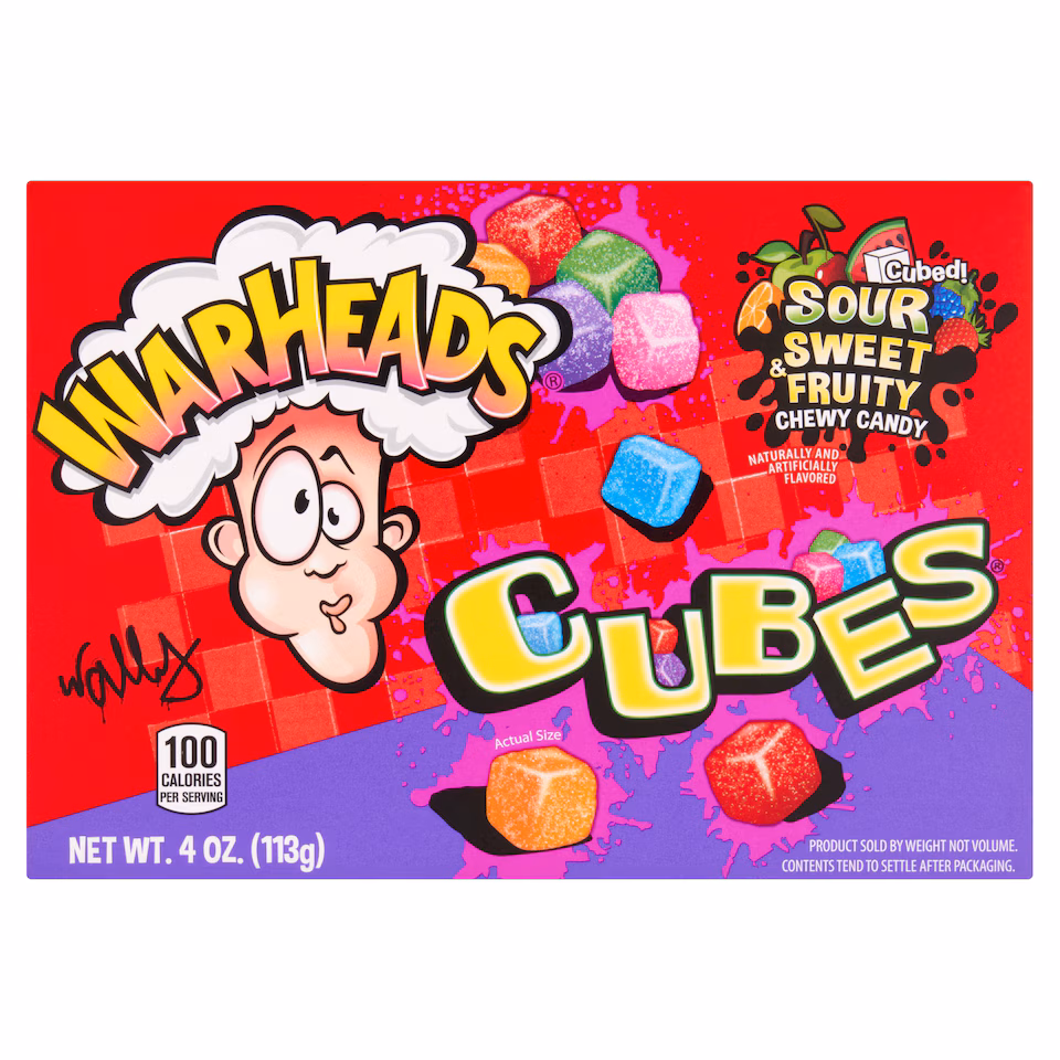 Warheads Sour Chewy Cubes Assorted Flavours 113G