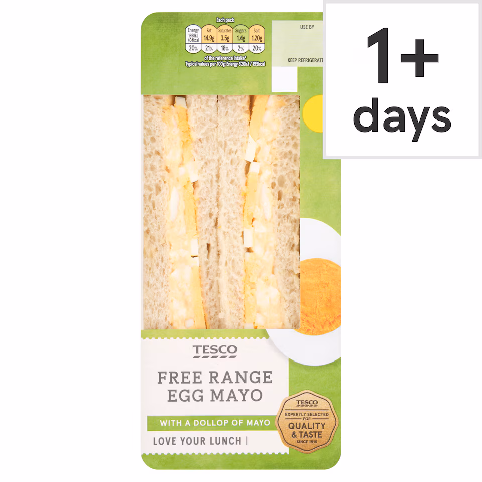Tesco Free Range Egg Mayonnaise Sandwich