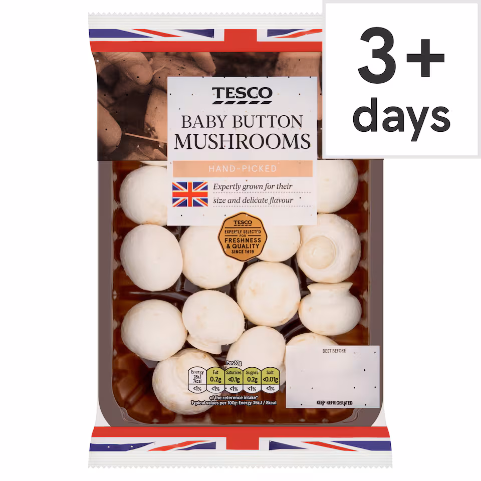Tesco Baby Button Mushrooms 200G