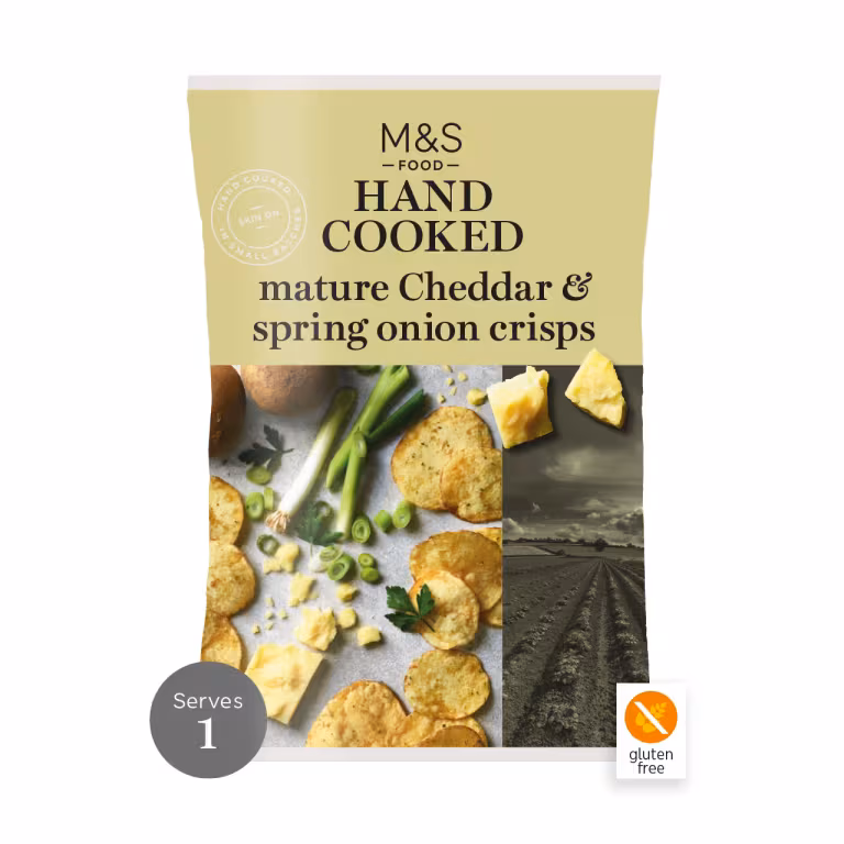 M&S Hand-Cooked Mature Cheddar & Spring Onion Crisps