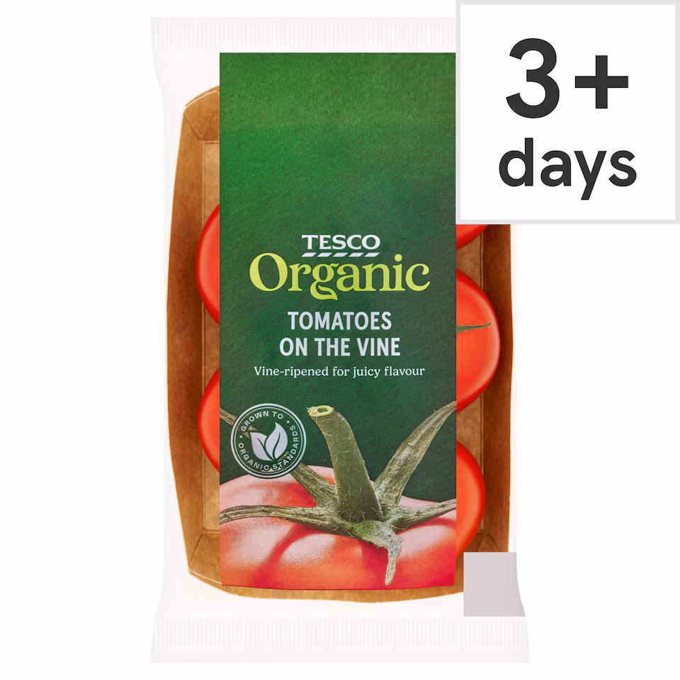 Tesco Organic Tomatoes On The Vine 400g