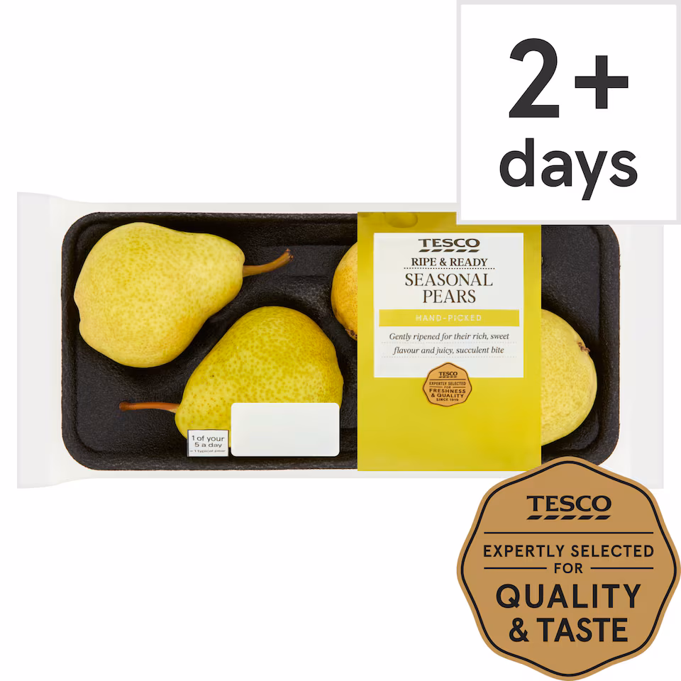 Tesco Ready To Eat Seasonal Pears 4Pack 550G