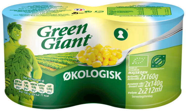 Mais Økologisk 2x160g Green Giant