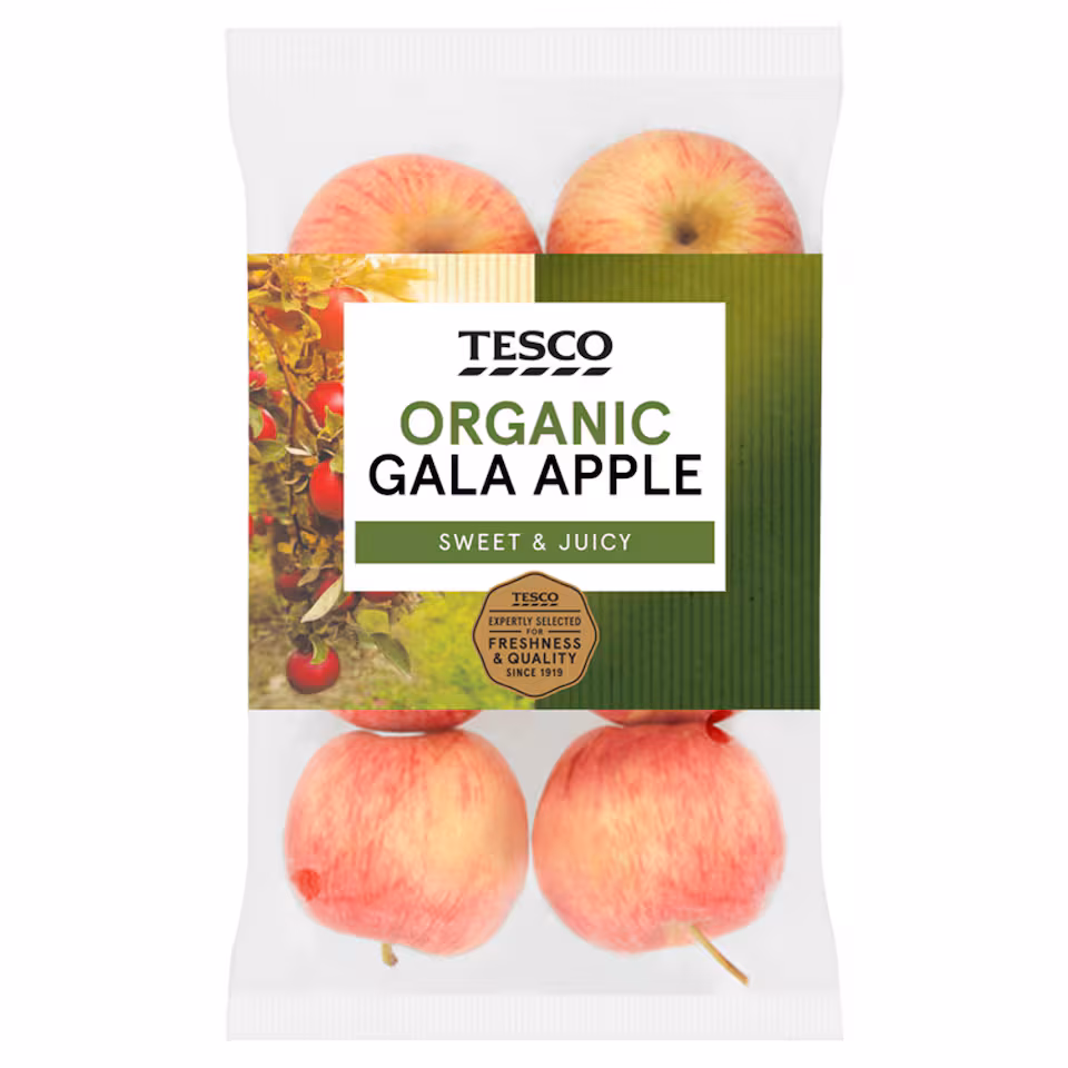 Tesco Organic Gala Apples 630G