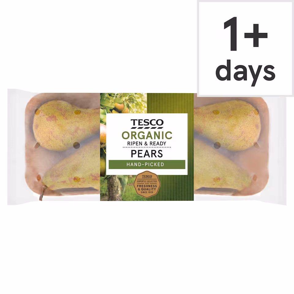 Tesco Organic Ripe & Ready Pears 550G