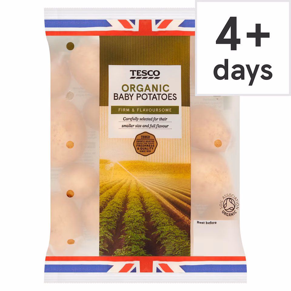Tesco Organic Baby Potatoes 750G