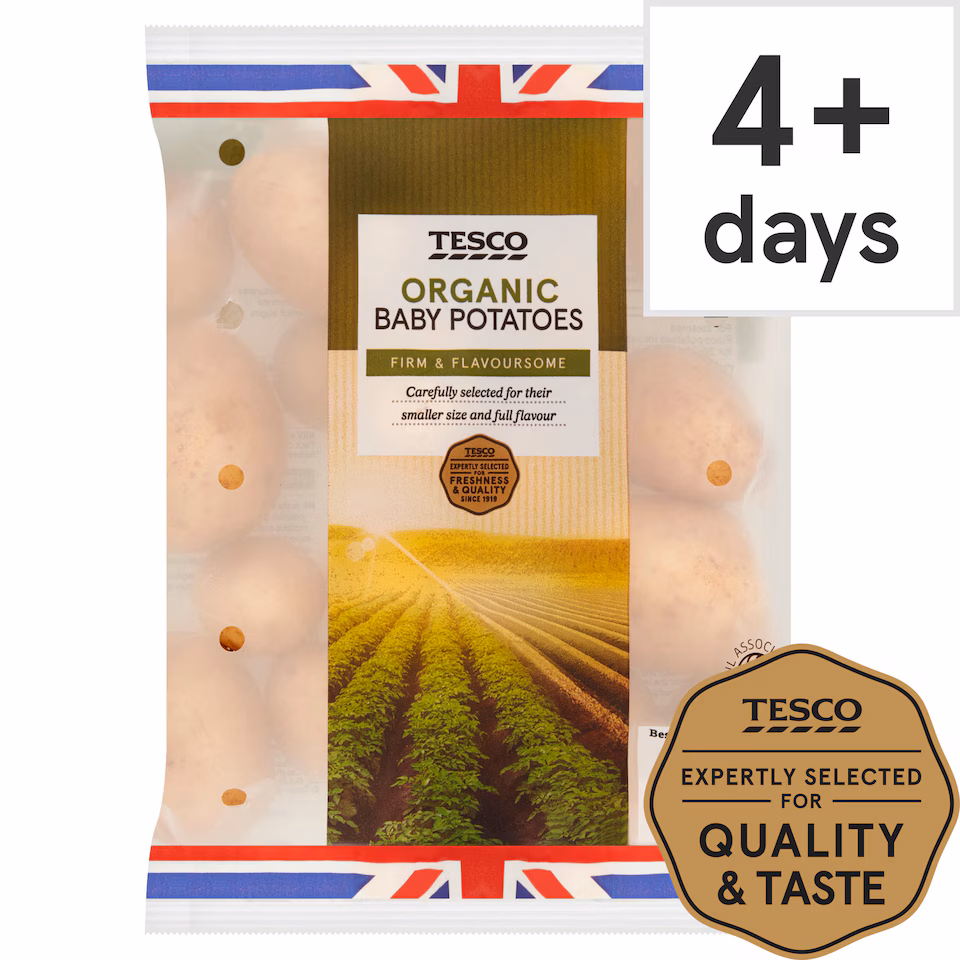Tesco Organic Baby Potatoes 750G