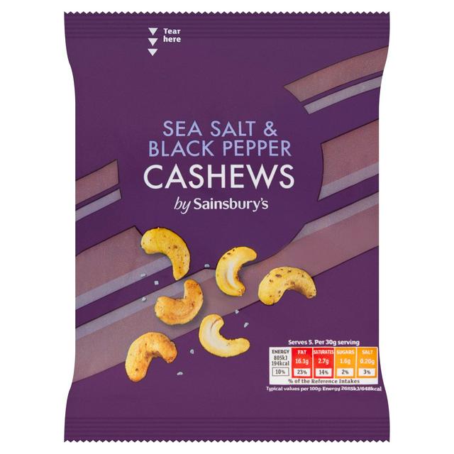 Sainsbury's Sea Salt & Black Pepper Cashews 150g