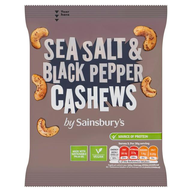 Sainsbury's Sea Salt & Black Pepper Cashews 150g