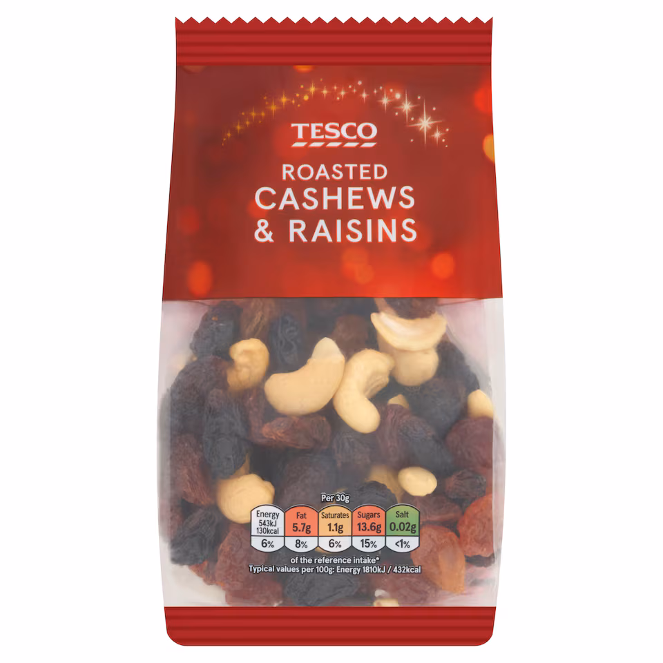 Tesco Roasted Cashew & Raisin Mix 225G