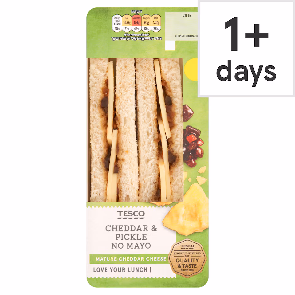 Tesco Cheese & Pickle Sandwich
