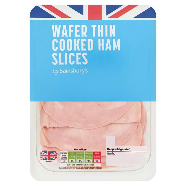 Sainsbury's British Wafer Thin Cooked Ham Slices 150g