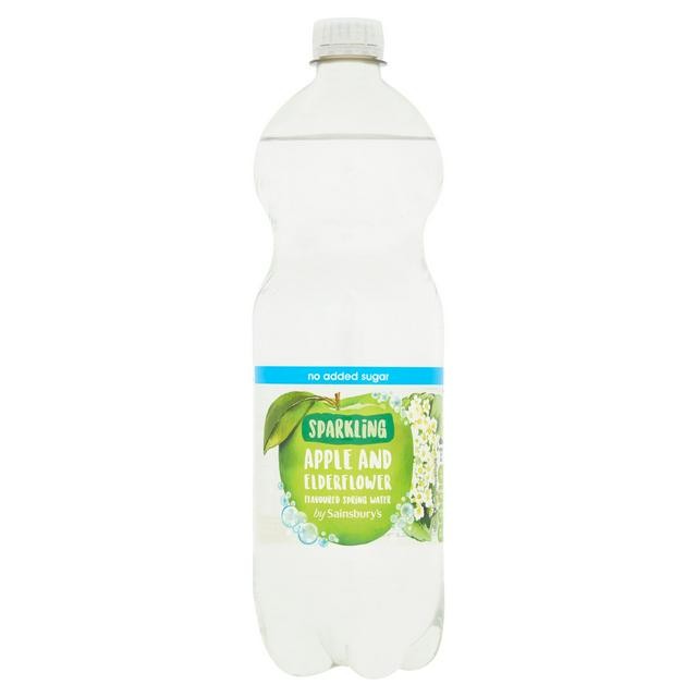 Sainsbury's Bottled No Added Sugar Sparkling Apple & Elderflower Flavoured Spring Water 1L