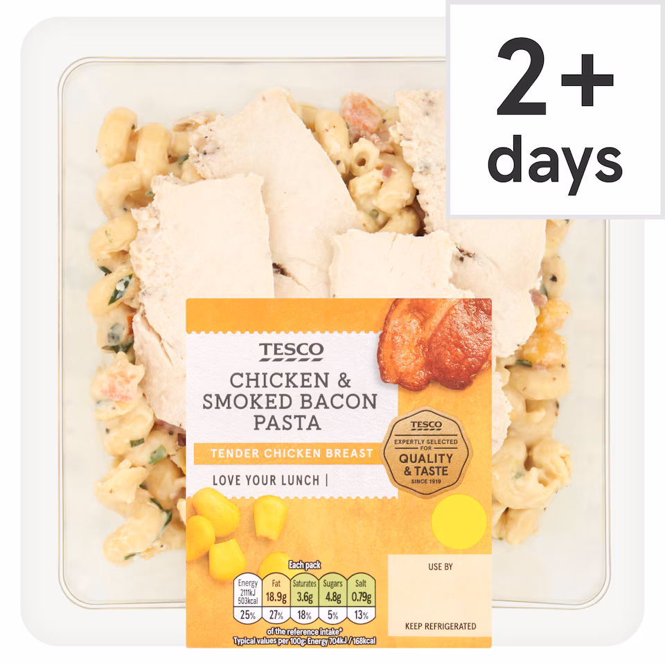 Tesco Chicken & Bacon Pasta 300G