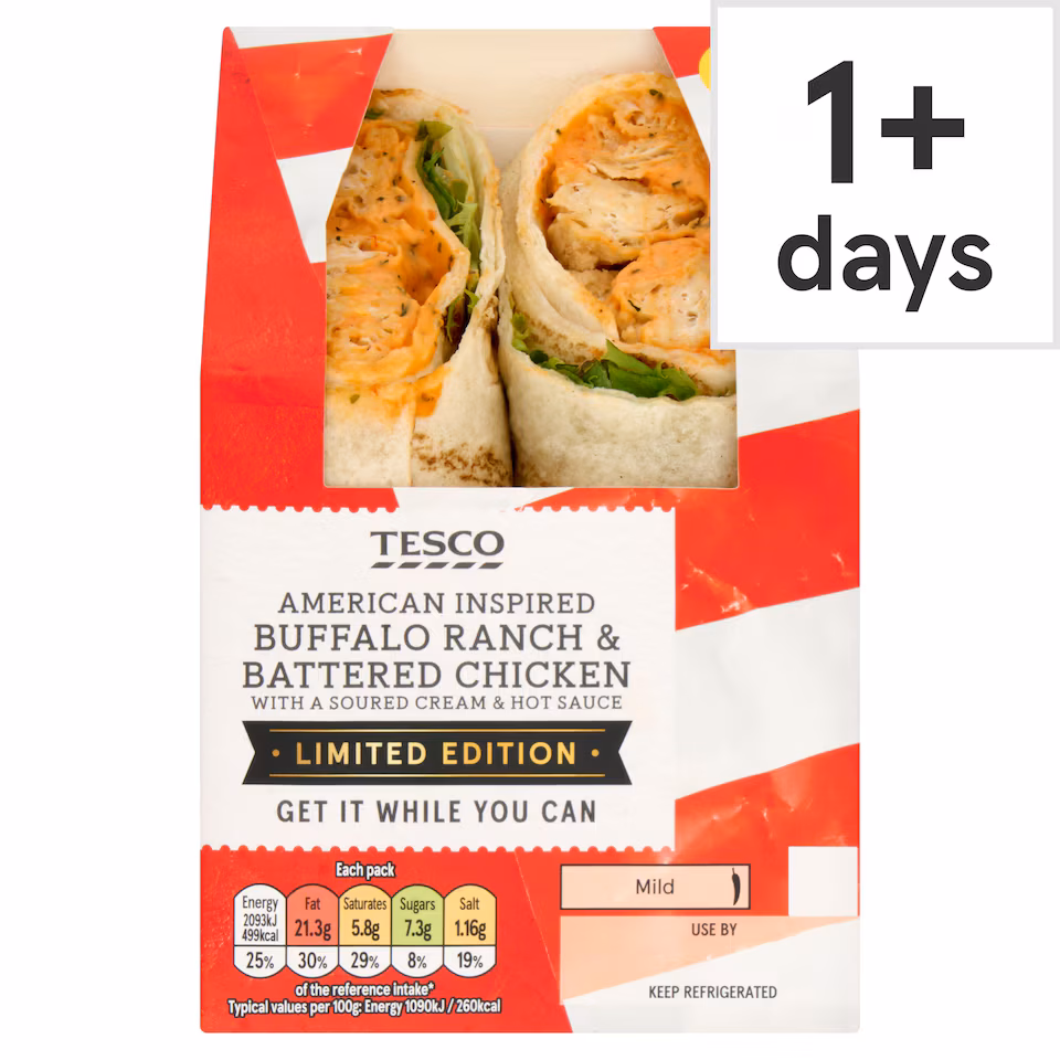 Tesco Buffalo Ranch & Battered Chicken Wrap