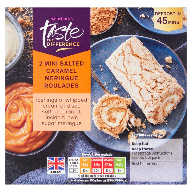 Sainsbury's Mini Salted Caramel Meringue Roulades, Taste the Difference x2 180g
