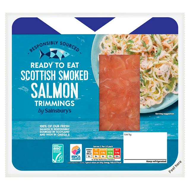 Sainsbury's Scottish Smoked Salmon Trimmings 100g (Ready to Eat)