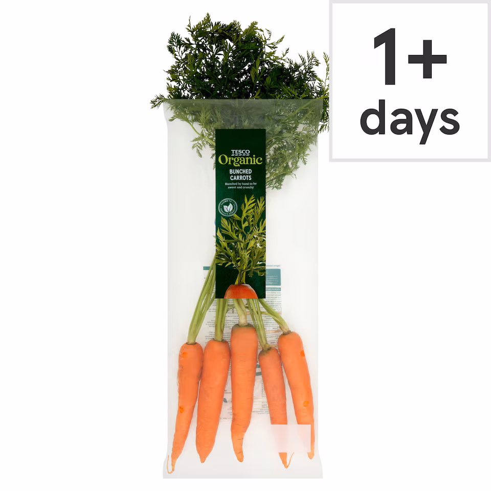 Tesco Organic Bunched Carrots 400G