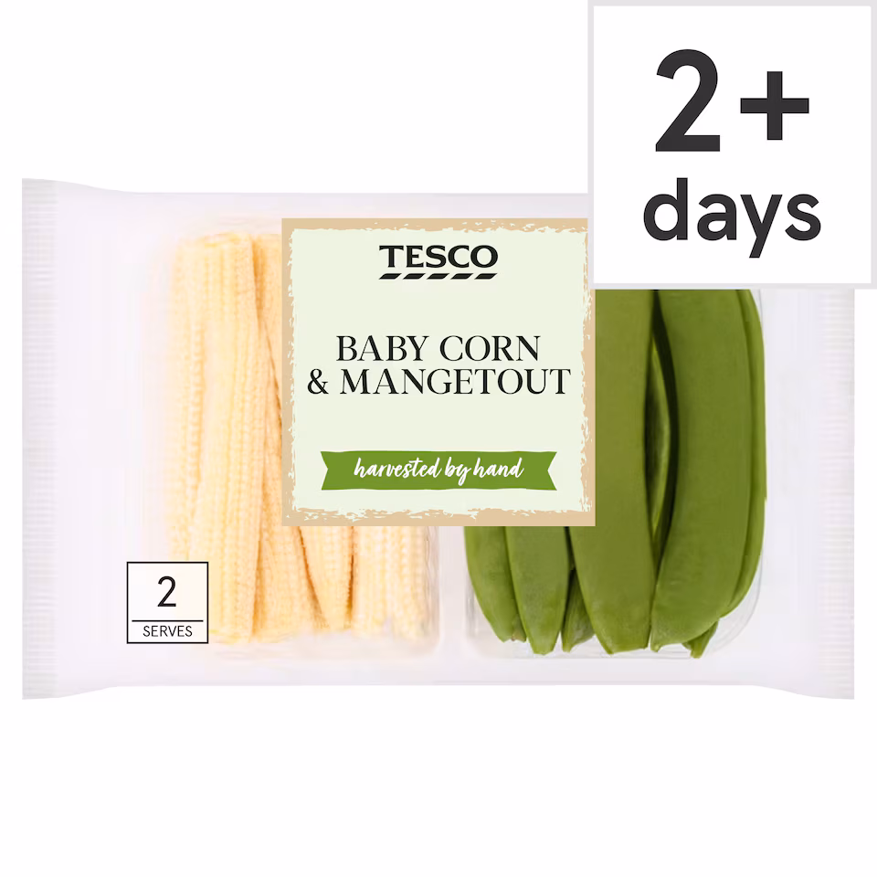 Tesco Baby Corn and Mangetout 190g