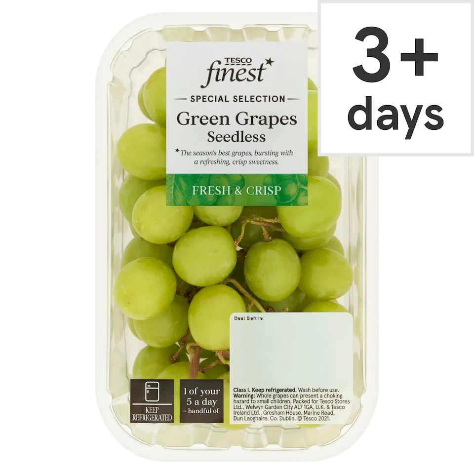 Tesco Finest Green Grapes Seedless 500G