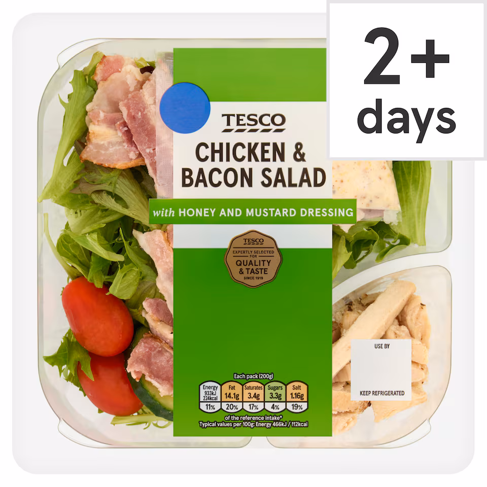 Tesco Chicken & Bacon Salad with Honey Mustard Dressing 200g