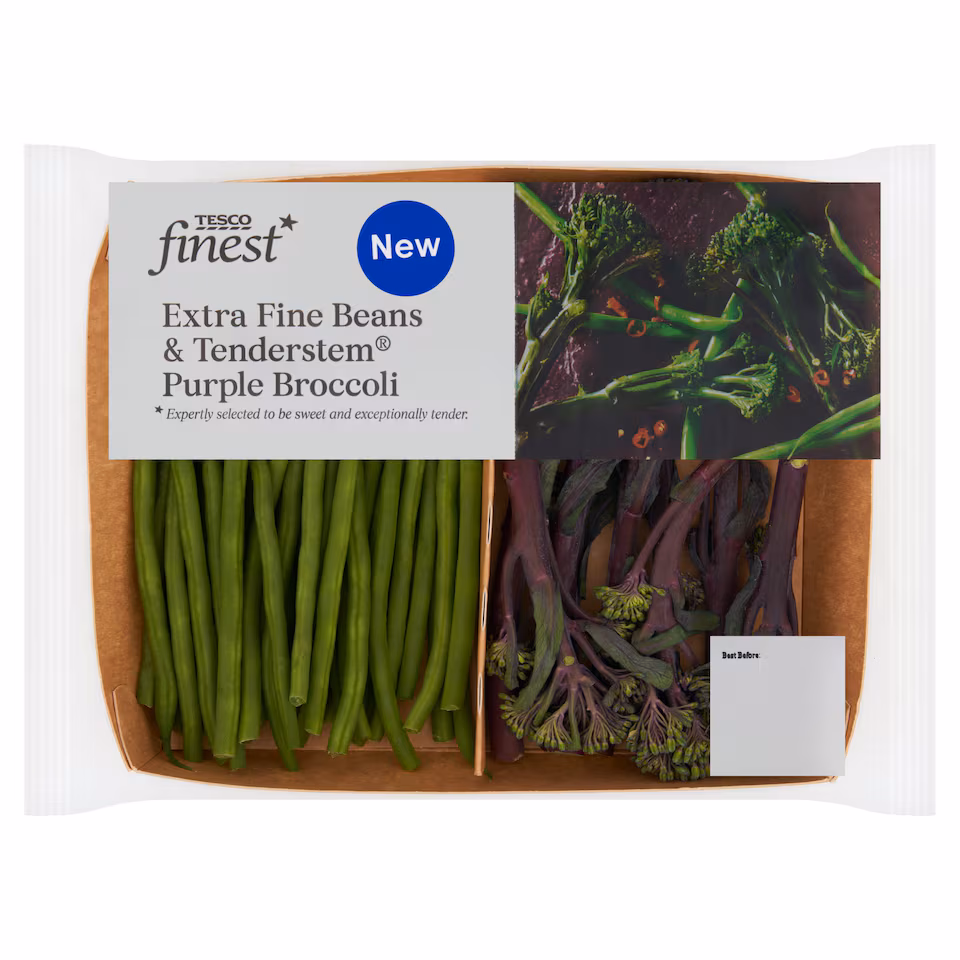 Tesco Finest Purple Tenderstem & Extra Fine Beans 190g