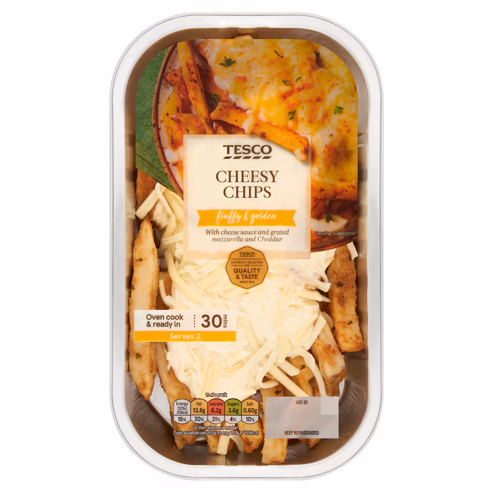 Tesco Cheesy Chips with Grated Mozzarella & Cheddar 400g