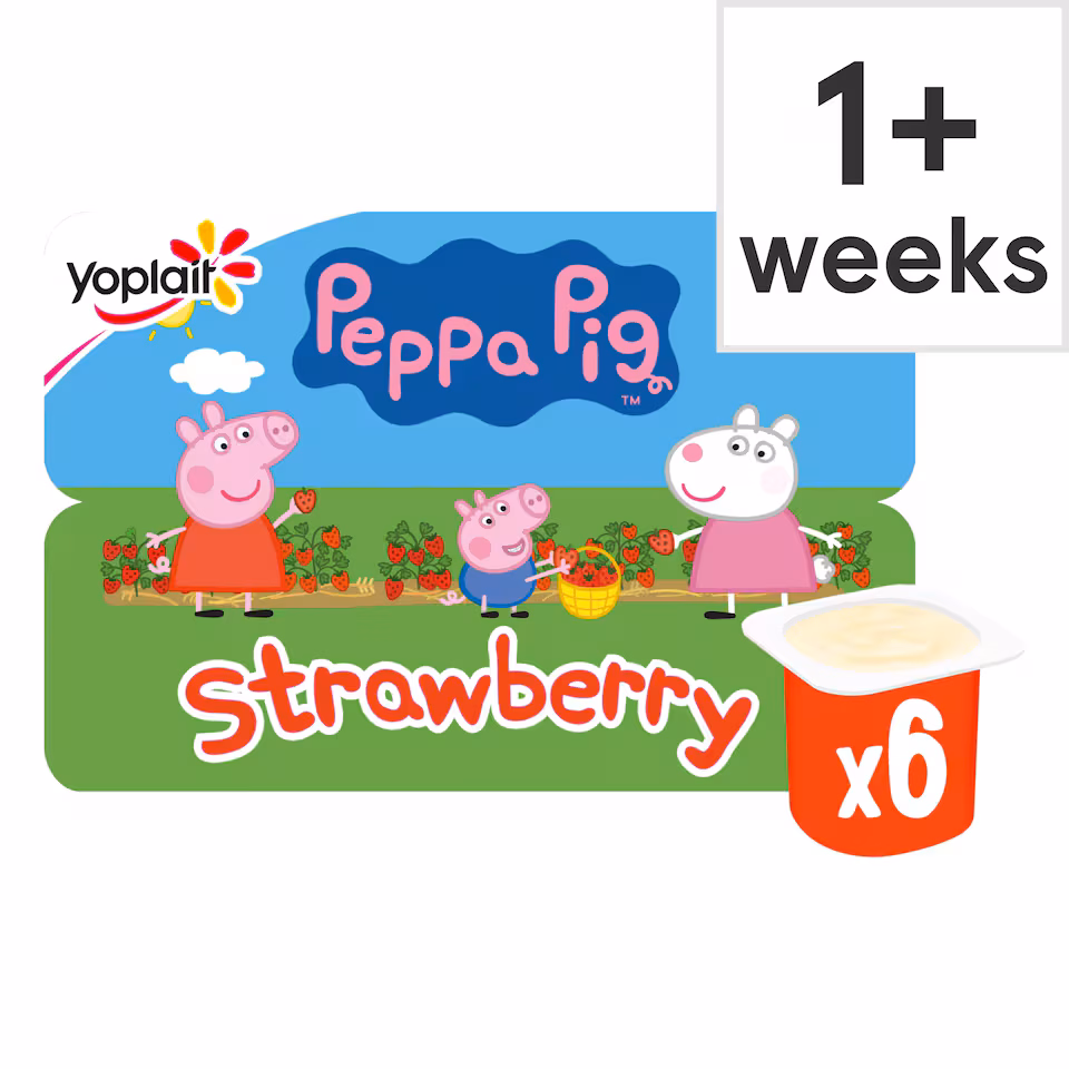 Peppa Pig Strawberry Kids Yoghurt Pots 6x45g